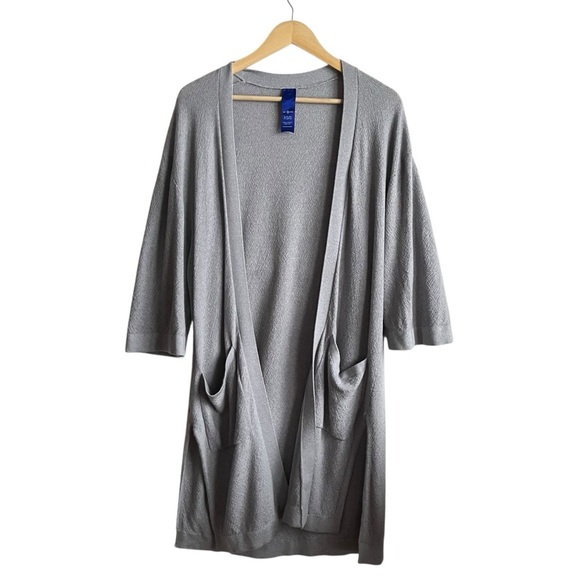 Kit and Ace In the Clouds Wrap Cardigan XS/S Grey Merino Blend - Picture 2 of 11